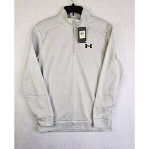 Under Armour Men's Medium Fleece Twist Quarter Zip‎ Halo Gray/Black New
